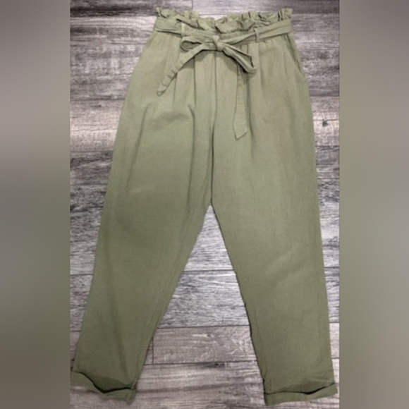 FAVLUX Paper Bag Elasticized ruffle waistband Women's Pants Size Small - Picture 2 of 2